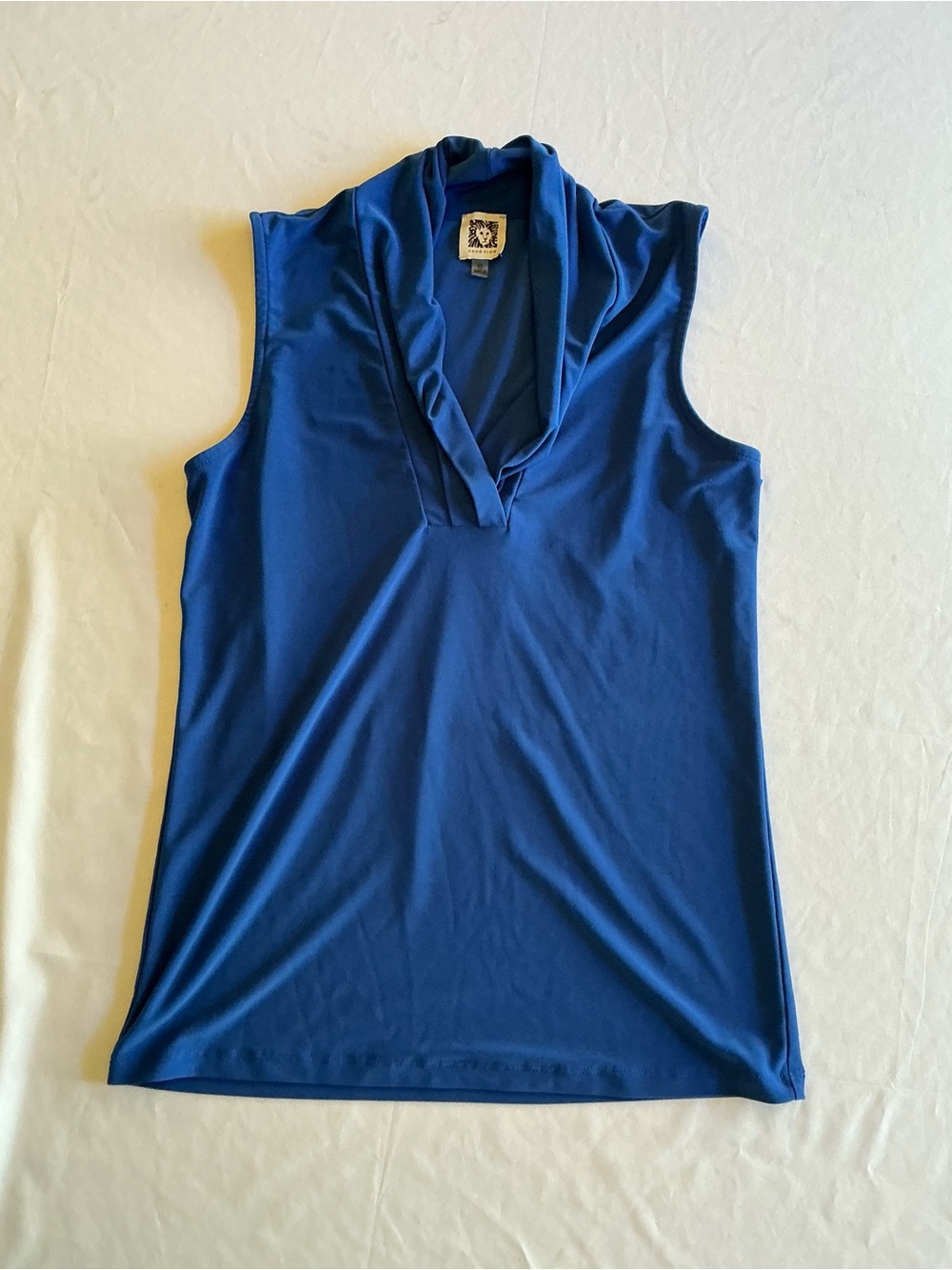Anne Klein Cowl Neck Sleeveless Top in Royal Blue
